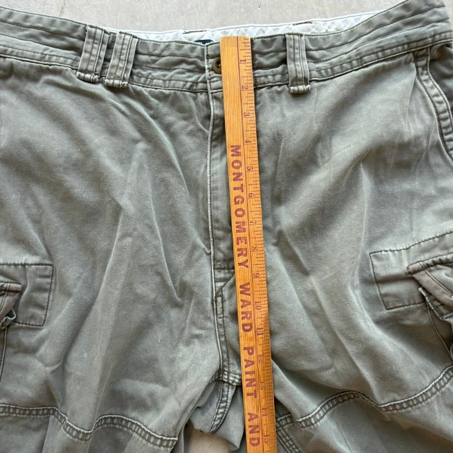 Vintage Polo Ralph Lauren Mens Cargo Shorts Olive Green Cotton Twill Multi Pocket 38