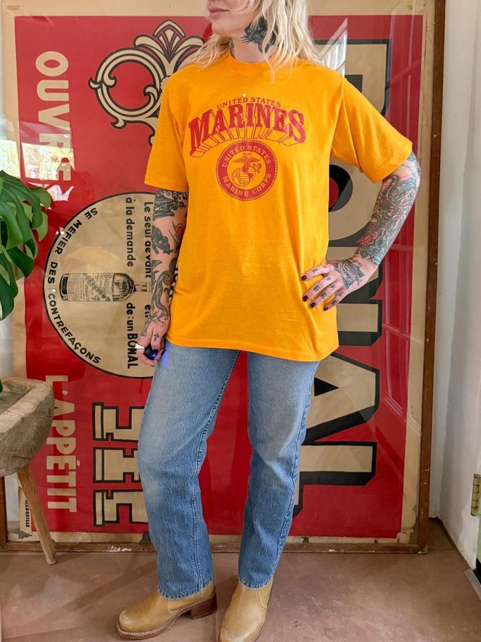 Vintage 1970s USMC graphic t shirt
