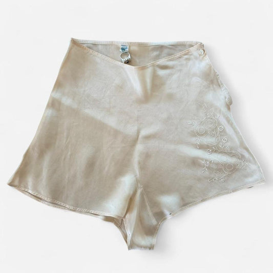 Vintage 1950s Silk Tap Shorts Pearly White