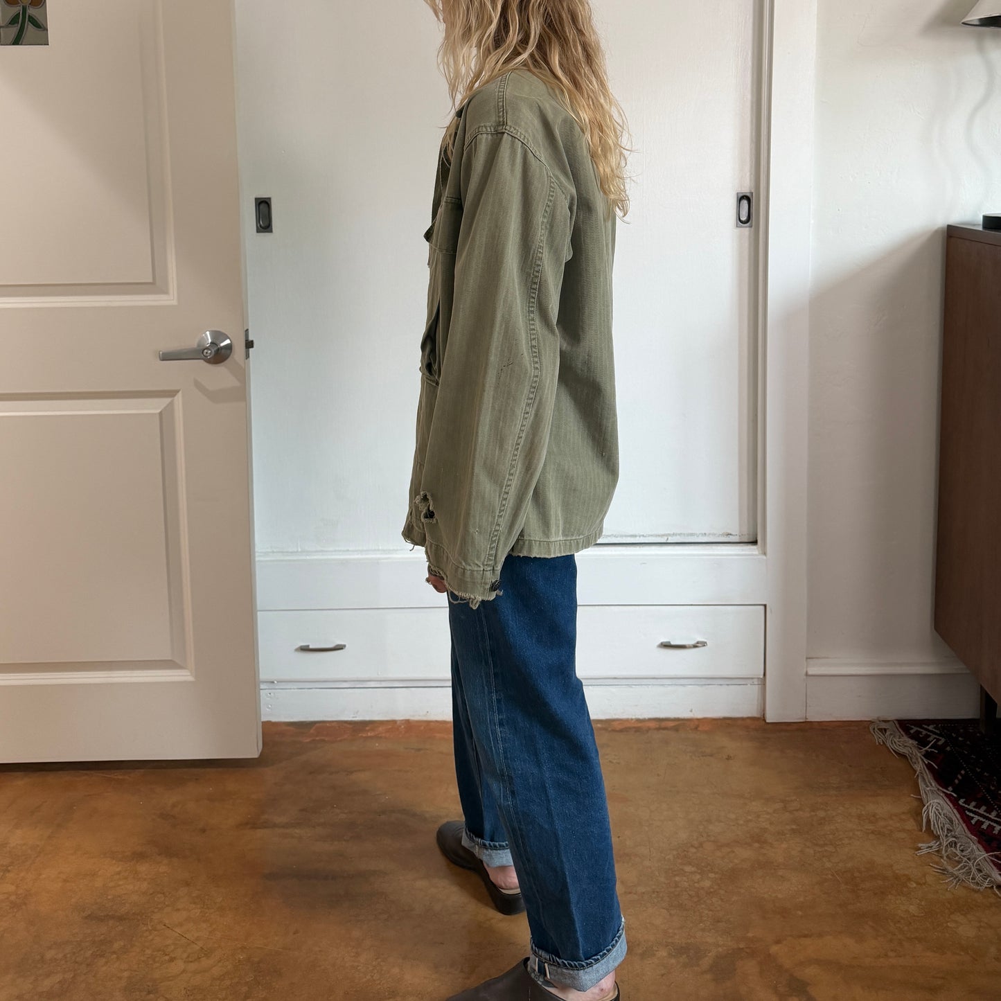 Vintage 1940s US Army HBT Jacket with 13 Star Buttons