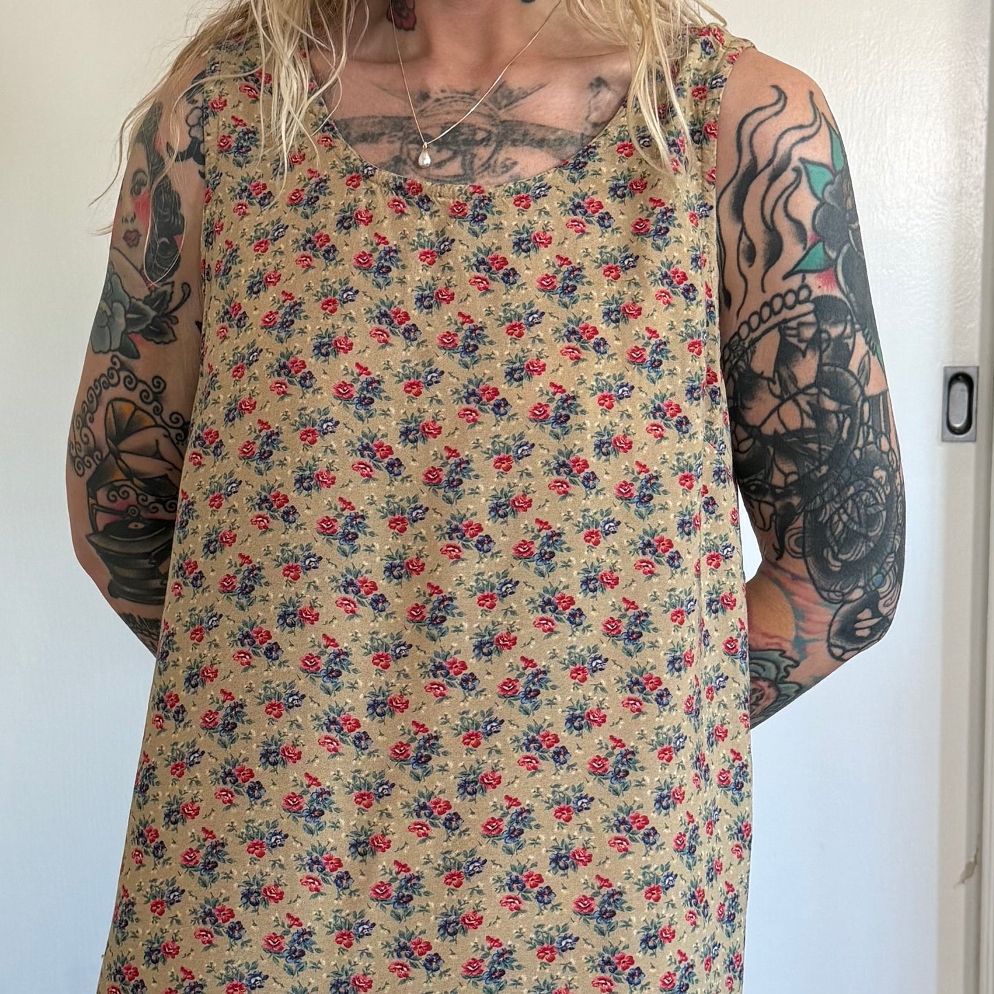 Vintage Erika London Floral Sleeveless Maxi Dress
