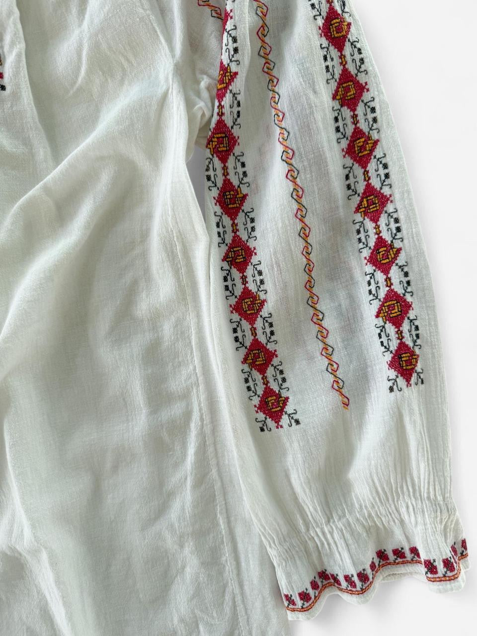 Vintage Romanian Embroidered Blouse