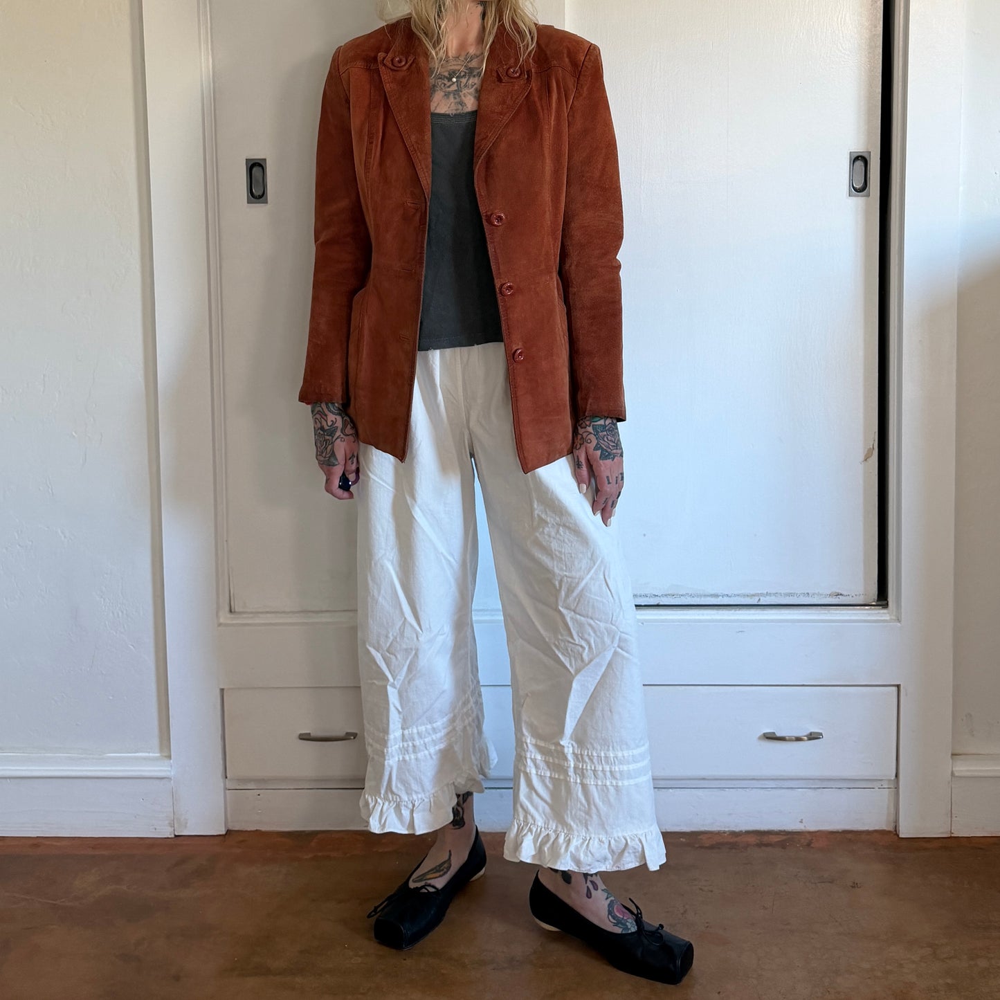 Vintage 1970s Rust Brown Suede Wilson’s Leather Blazer Jacket Coat Womens 10