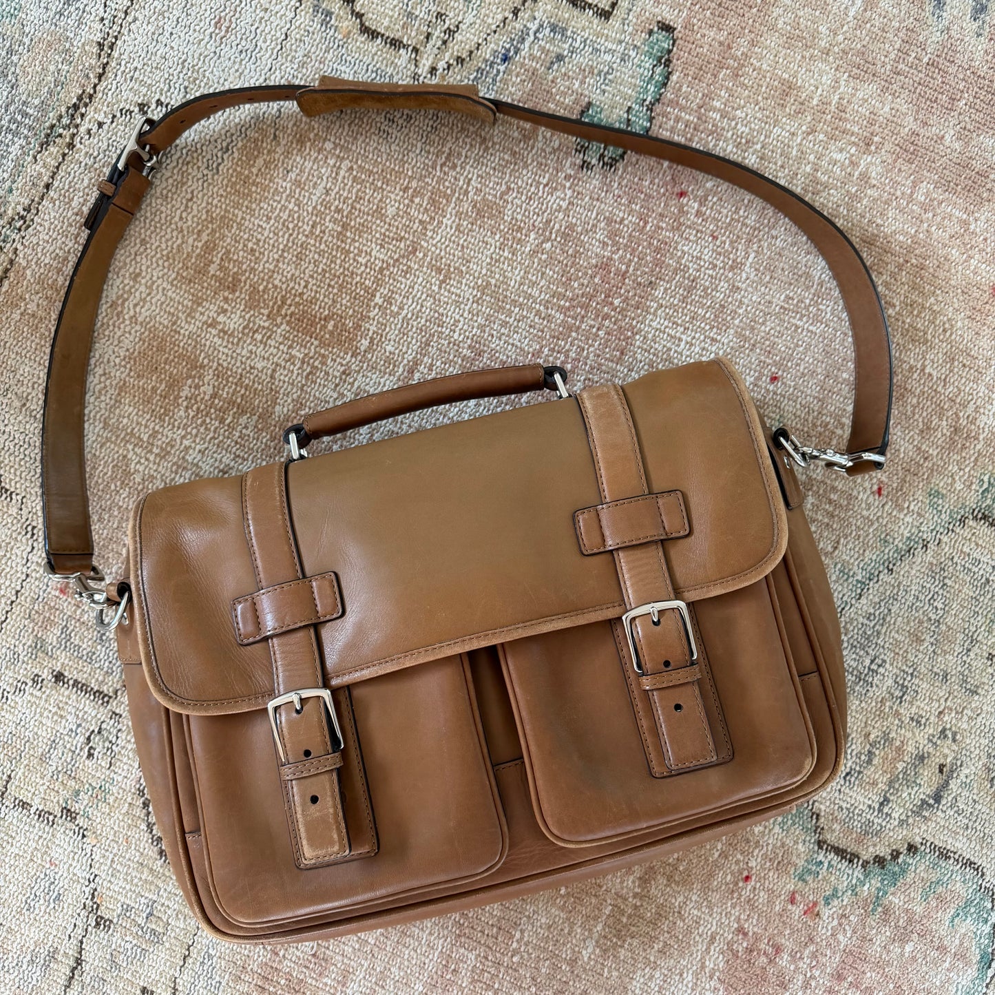 Vintage Coach Thompson Briefcase Brown Leather Messenger Bag