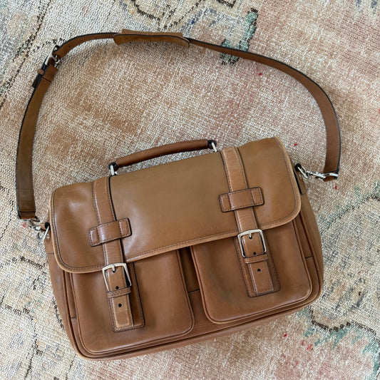 Vintage Coach Thompson Briefcase Brown Leather Messenger Bag