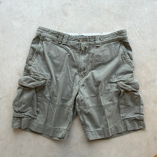 Vintage Polo Ralph Lauren Mens Cargo Shorts Olive Green Cotton Twill Multi Pocket 38