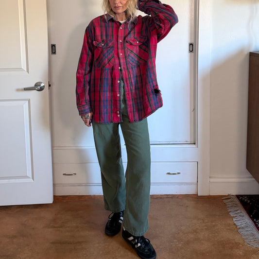 Vintage 1990s Fieldmaster distressed button up cotton flannel