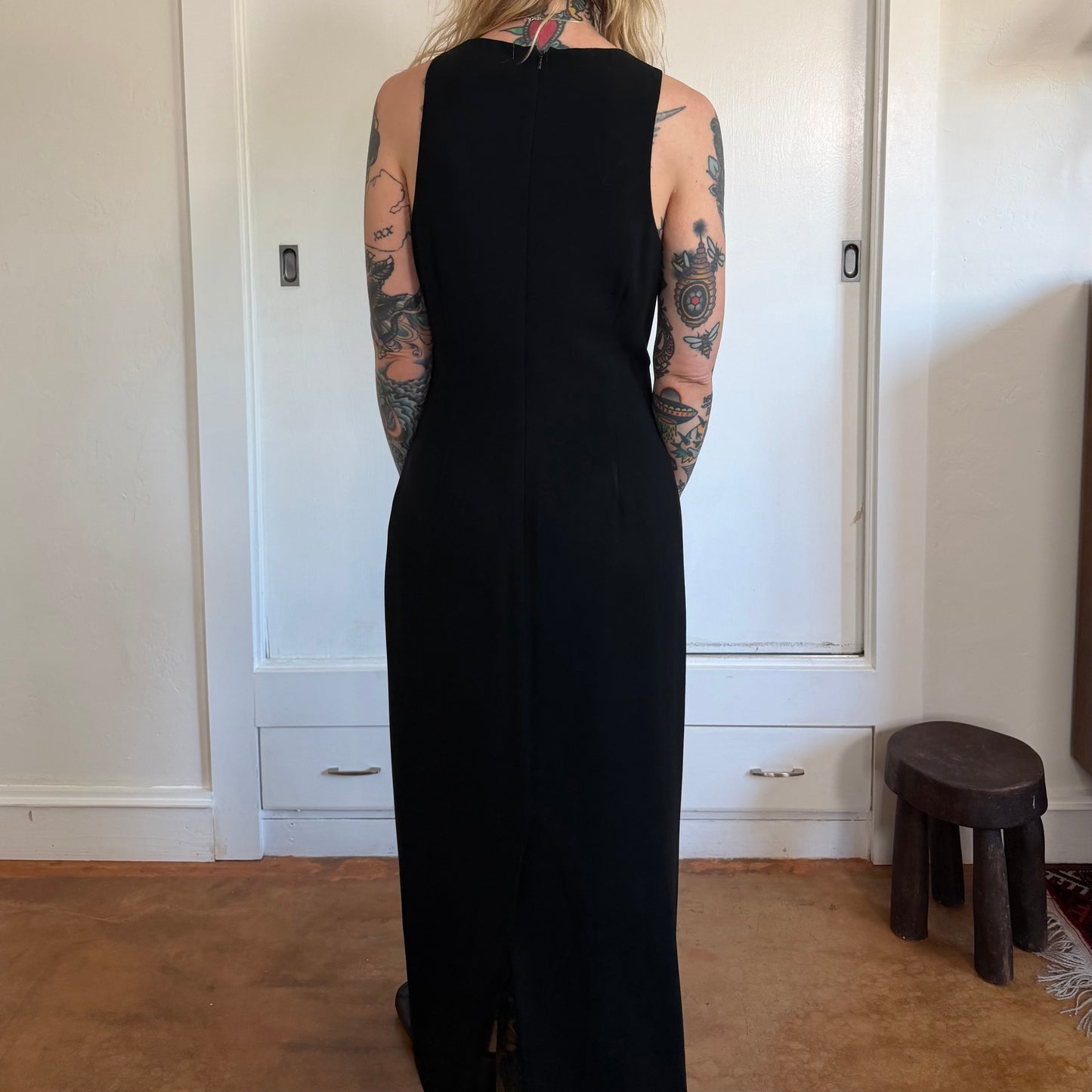 Vintage Calvin Klein Black Sleeveless Maxi Dress