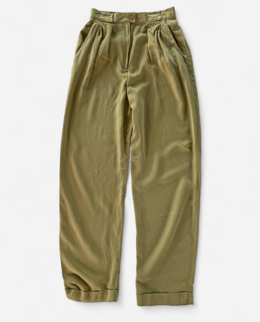 Vintage 1990s Silk Ribbed Trousers