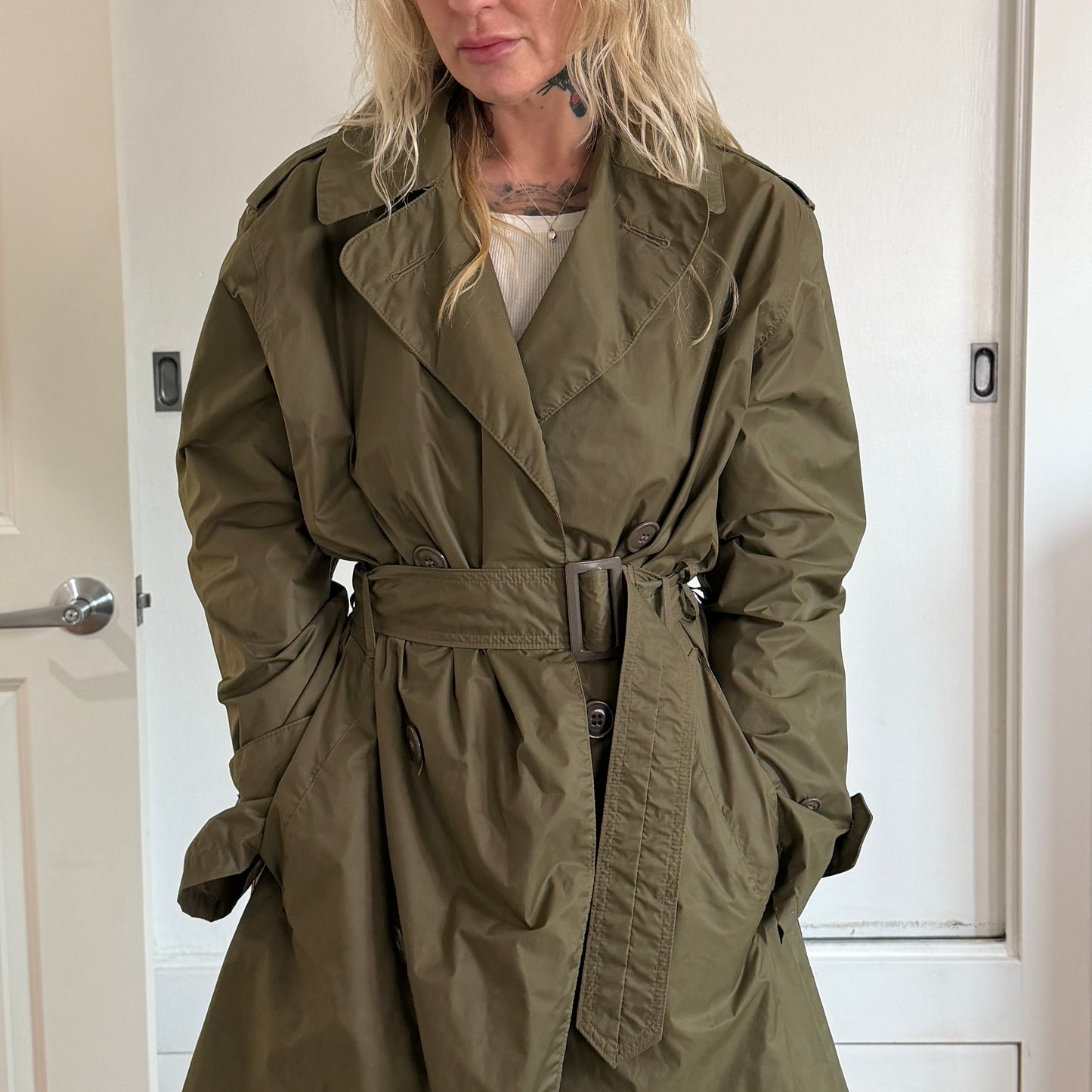 Vintage 1960s US Army Military light weight raincoat