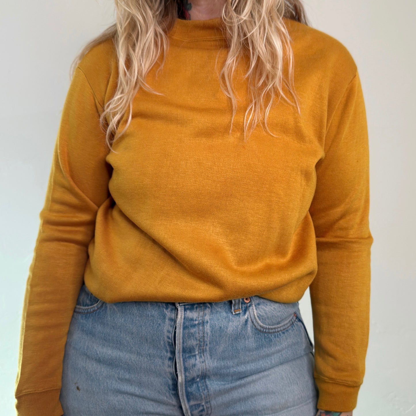 60s Towncraft Penneys Ochre Mock Neck Sweater