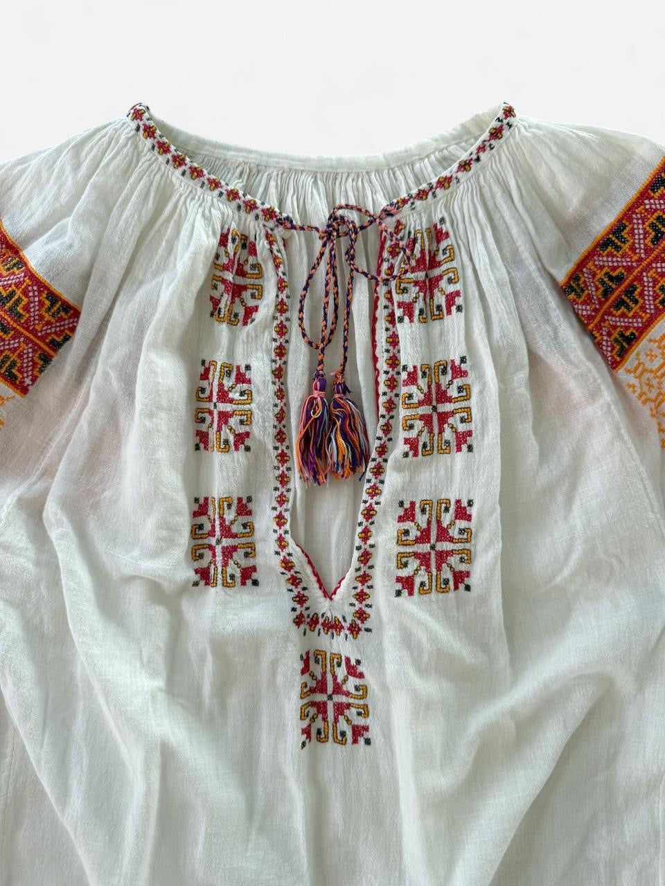 Vintage Romanian Embroidered Blouse