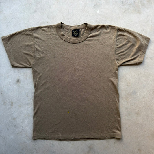 Vintage Tee Swing Blank T-Shirt Brown Single Stitch Made in USA Small 80s 90s
