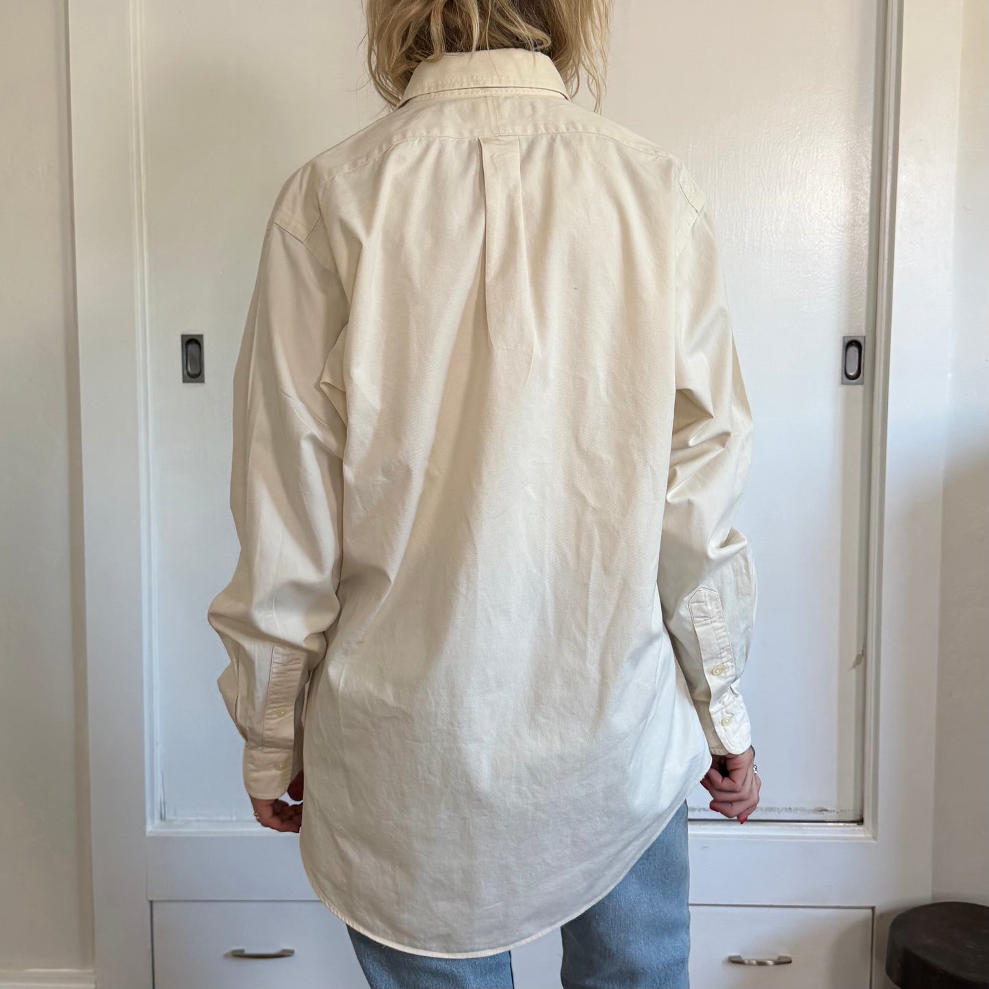 Vintage Polo Ralph Lauren Cream Cotton Twill Button Down Shirt