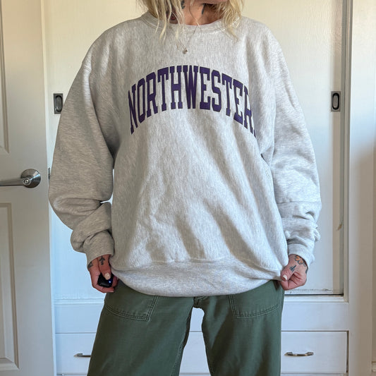 Vintage 1990s 2000s Northwestern University champion reverse crewneck sweatshirt