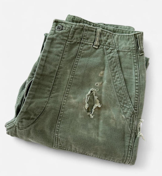 Vintage 1960s US Army OG-107 Cotton Sateen Baker Pants