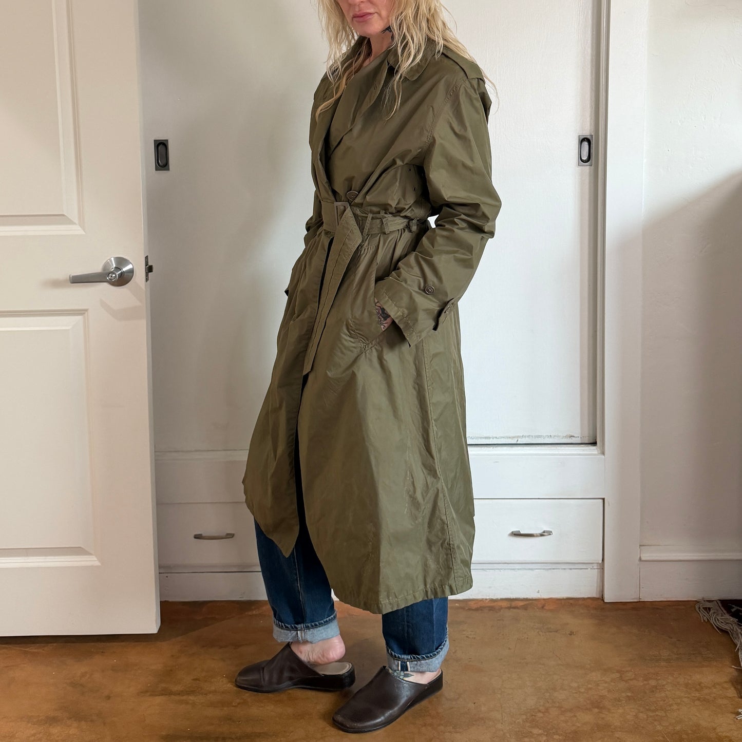 Vintage 1960s US Army Military light weight raincoat