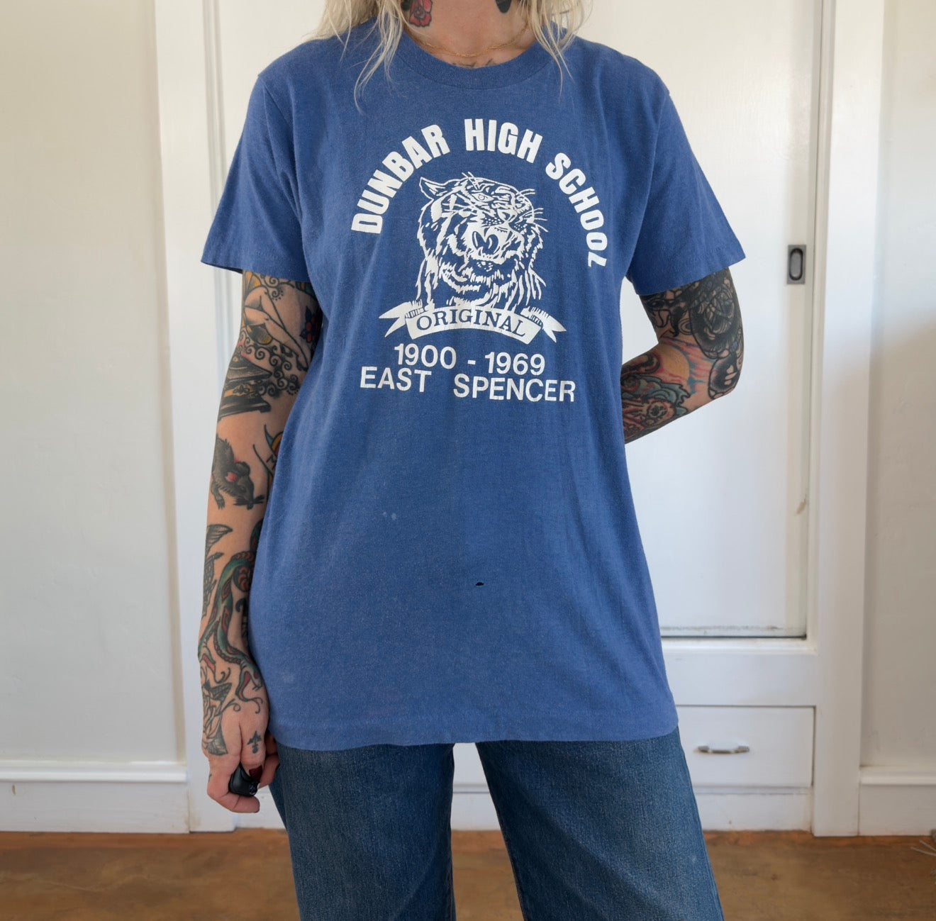 Vintage Dunbar High School East Spencer Tiger Graphic T-Shirt