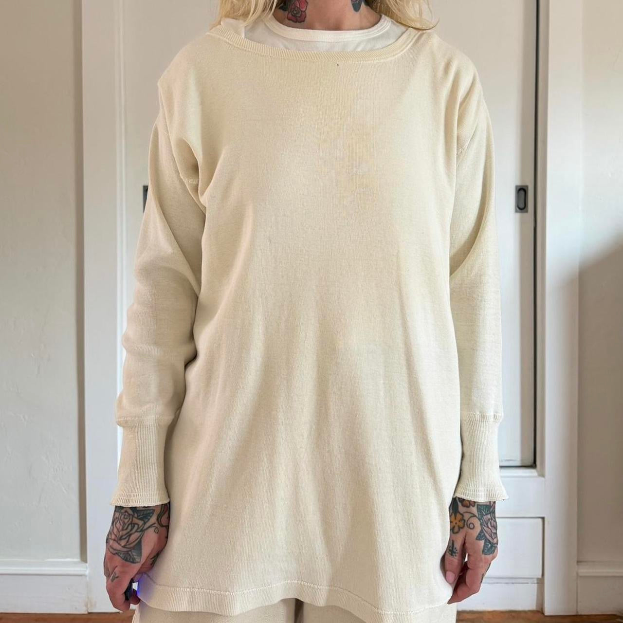 Vintage 1950s Cream long thermal