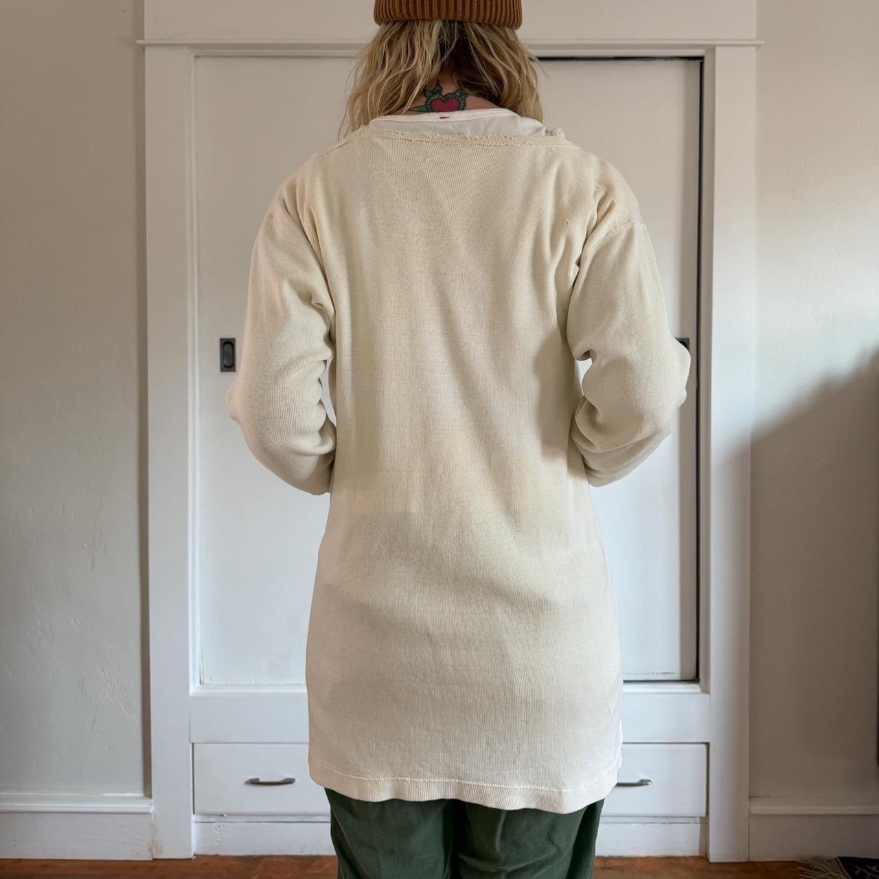 Vintage 1950s Cream long thermal